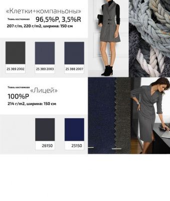 Ткань костюмная клетка 25577 2004, 230 гр/м2, шир.150см, цвет т.синий/сер/ч/бел - купить в Ессентуках. Цена 539.74 руб.