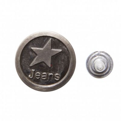 Пуговица джинсовая металлическая, 15 мм, в ассортименте - купить в Ессентуках. Цена: 1.62 руб.