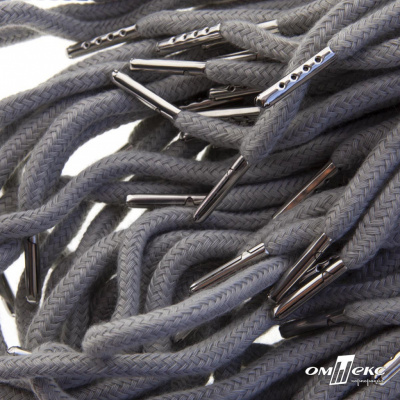 Шнурки #107-08, круглые 130 см, цв.серый - купить в Ессентуках. Цена: 26.88 руб.
