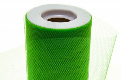 Фатин в шпульках 16-146, 10 гр/м2, шир. 15 см (в нам. 25+/-1 м), цвет зелёный - купить в Ессентуках. Цена: 100.69 руб.