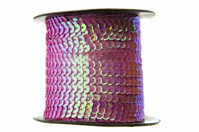 Пайетки "ОмТекс" на нитях, CREAM, 6 мм С / упак.73+/-1м, цв. 89 - розовый - купить в Ессентуках. Цена: 468.37 руб.