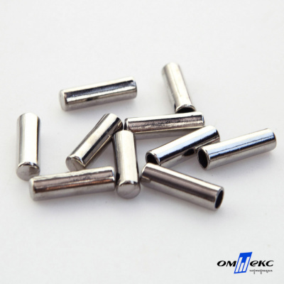 06033-Наконечник для шнура металл, отв. 4 мм, цв. никель - купить в Ессентуках. Цена: 6.08 руб.