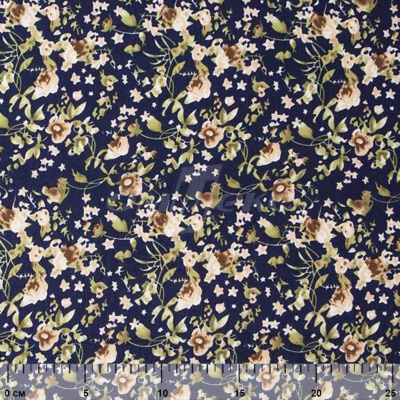 Плательная ткань "Фламенко" 1.1, 80 гр/м2, шир.150 см, принт растительный - купить в Ессентуках. Цена 241.49 руб.