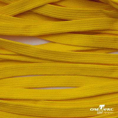 Шнур плетеный (плоский) d-12 мм, (уп.90+/-1м), 100% полиэстер, цв.269 - жёлтый - купить в Ессентуках. Цена: 8.62 руб.