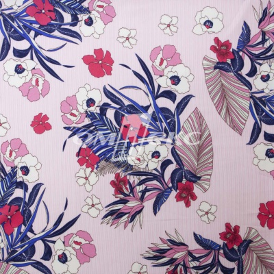 Плательная ткань "Фламенко" 18.1, 80 гр/м2, шир.150 см, принт растительный - купить в Ессентуках. Цена 239.03 руб.
