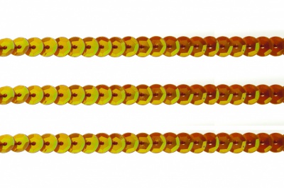 Пайетки "ОмТекс" на нитях, CREAM, 6 мм С / упак.73+/-1м, цв. 88 - оранжевый - купить в Ессентуках. Цена: 300.55 руб.