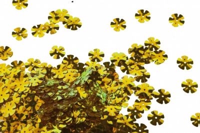 Пайетки "ОмТекс" россыпью,DOUBLE SIDED GOLD,цветок 14 мм/упак.50 гр, цв. 0460-золото - купить в Ессентуках. Цена: 80.12 руб.