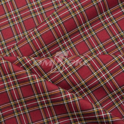 Ткань костюмная клетка 24379 2012, 230 гр/м2, шир.150см, цвет бордовый/бел/жел - купить в Ессентуках. Цена 539.74 руб.