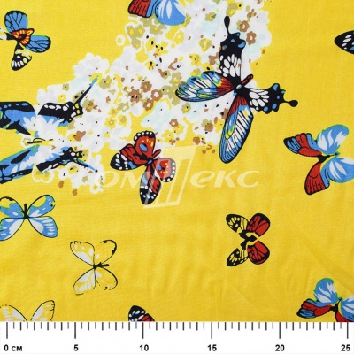 Плательная ткань "Софи" 7.2, 75 гр/м2, шир.150 см, принт бабочки - купить в Ессентуках. Цена 241.49 руб.