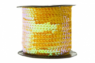 Пайетки "ОмТекс" на нитях, CREAM, 6 мм С / упак.73+/-1м, цв. 92 - золото - купить в Ессентуках. Цена: 484.77 руб.
