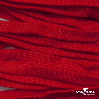 Шнур плетеный (плоский) d-12 мм, (уп.90+/-1м), 100% полиэстер, цв.253 - красный - купить в Ессентуках. Цена: 8.62 руб.