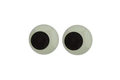 Глазки для игрушек, круглые, с бегающими зрачками, 18 мм/упак.20+/-2 шт, цв. -черно-белые - купить в Ессентуках. Цена: 25.40 руб.