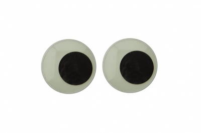 Глазки для игрушек, круглые, с бегающими зрачками, 24 мм/упак.50+/-2 шт, цв. -черно-белые - купить в Ессентуках. Цена: 60.32 руб.