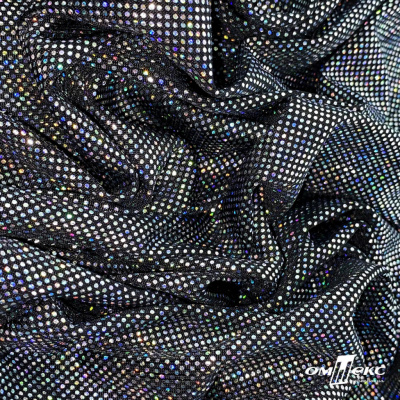 Трикотажное полотно голограмма, шир.140 см, #601-хамелеон чёрный - купить в Ессентуках. Цена 452.76 руб.