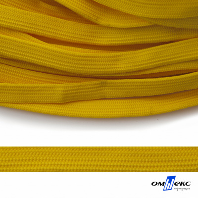 Шнур плетеный (плоский) d-12 мм, (уп.90+/-1м), 100% полиэстер, цв.269 - жёлтый - купить в Ессентуках. Цена: 8.62 руб.