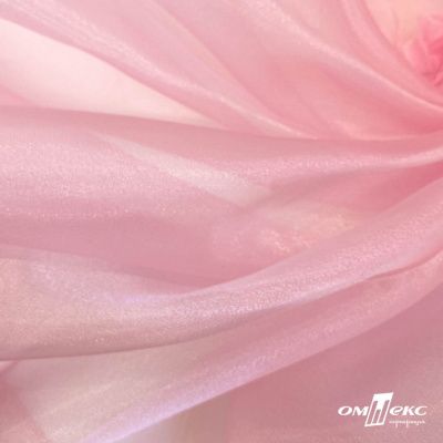 Ткань органза, 100% полиэстр, 28г/м2, шир. 150 см, цв. #47 розовая пудра - купить в Ессентуках. Цена 86.24 руб.