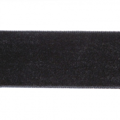 Лента бархатная нейлон, шир.25 мм, (упак. 45,7м), цв.03-черный - купить в Ессентуках. Цена: 800.84 руб.