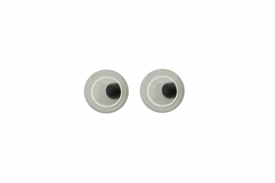 Глазки для игрушек, круглые, с бегающими зрачками, 6 мм/упак.100+/-5 шт, цв. -черно-белые - купить в Ессентуках. Цена: 30.13 руб.