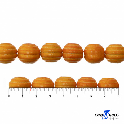 0309-Бусины деревянные "ОмТекс", 16 мм, упак.50+/-3шт, цв.003-оранжевый - купить в Ессентуках. Цена: 62.22 руб.