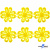 Кружево гипюр "Ромашка" 0575-1169, шир. 25 мм/уп.13,7 м, цвет 8208-жёлтый - купить в Ессентуках. Цена: 292.71 руб.
