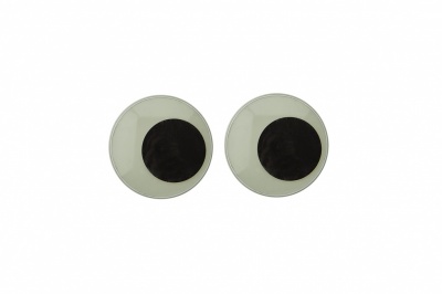 Глазки для игрушек, круглые, с бегающими зрачками, 15 мм/упак.50+/-2 шт, цв. -черно-белые - купить в Ессентуках. Цена: 46.92 руб.