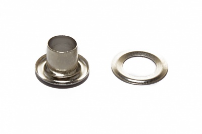 Люверсы металлические "ОмТекс", блочка/кольцо, (4 мм) - цв.никель - купить в Ессентуках. Цена: 0.24 руб.