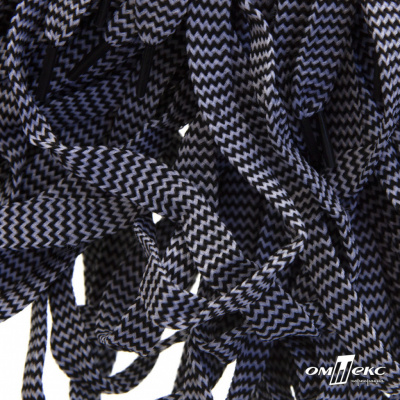 Шнурки #107-07, плоские 130 см, двухцветные цв.серый/чёрный - купить в Ессентуках. Цена: 23.03 руб.