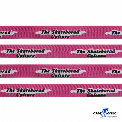 Тесьма отделочная (киперная) 10 мм, 100% хлопок,"THE SKATEBOARD CULIURE"(45 м) цв.121-26 -яр.розовый - купить в Ессентуках. Цена: 850.62 руб.