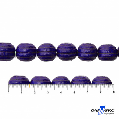 0309-Бусины деревянные "ОмТекс", 16 мм, упак.50+/-3шт, цв.018-фиолет - купить в Ессентуках. Цена: 62.22 руб.