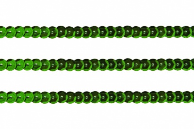Пайетки "ОмТекс" на нитях, SILVER-BASE, 6 мм С / упак.73+/-1м, цв. 4 - зеленый - купить в Ессентуках. Цена: 484.77 руб.