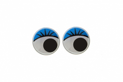 Глазки для игрушек, круглые, с бегающими зрачками, 8 мм/упак.50+/-2 шт, цв. -синий - купить в Ессентуках. Цена: 59.05 руб.