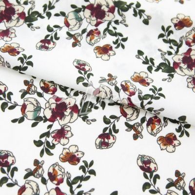 Плательная ткань "Фламенко" 23.1, 80 гр/м2, шир.150 см, принт растительный - купить в Ессентуках. Цена 264.56 руб.