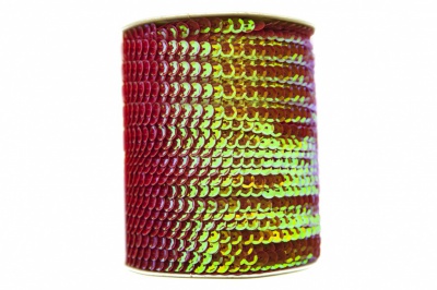 Пайетки "ОмТекс" на нитях, CREAM, 6 мм С / упак.73+/-1м, цв. 96 - красный - купить в Ессентуках. Цена: 484.77 руб.