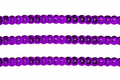 Пайетки "ОмТекс" на нитях, SILVER-BASE, 6 мм С / упак.73+/-1м, цв. 12 - фиолет - купить в Ессентуках. Цена: 300.55 руб.
